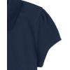 The Children’s Place Girls Short Sleeve Ruffle Pique Polo, 2 Pack(Tidal/White)