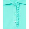 The Children’s Place Girls’ Uniform Long Sleeve Ruffle Pique Polo(Seafrost Single)