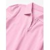 The Children’s Place Girls’ Uniform Long Sleeve Ruffle Pique Polo(Sparkle Pink Single)