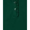 The Children’s Place Girls’ Uniform Long Sleeve Ruffle Pique Polo(Spruce Green Single)