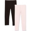 The Children’s Place Girls’ Essential Capri Leggings(Black/Shell 2-pack)
