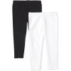 The Children’s Place Girls’ Essential Capri Leggings(White/Black 2-pack)