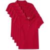 The Children’s Place Girls’ Short Sleeve Pique Polo, 5 Pack(Ruby 5-pack)
