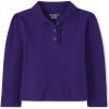 The Children’s Place Girls’ Uniform Long Sleeve Ruffle Pique Polo(Regal Violet Single)