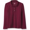 The Children’s Place Girls’ Uniform Long Sleeve Ruffle Pique Polo(Rubine Single)