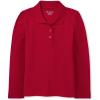The Children’s Place Girls’ Uniform Long Sleeve Ruffle Pique Polo(Ruby)