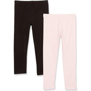 The Children’s Place Girls’ Essential Capri Leggings(Black/Shell 2-pack)