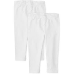 The Children’s Place Girls’ Essential Capri Leggings(White 2-pack)