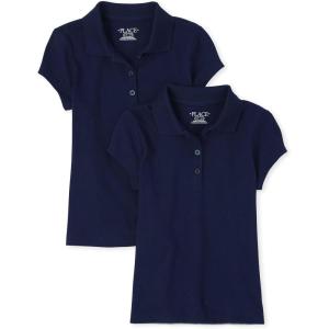The Children’s Place Girl’s Short Sleeve Soft Jersey Polo, Tidal, Medium