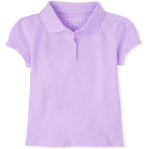 The Children’s Place baby-girls And Toddler Short Sleeve Ruffle Pique Polo(Purple)