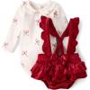 The Children’s Place Baby Girls’ And Newborn Bodysuit and Skirt, 2 Piece Outfit(White Red Bubble)