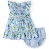 The Children’s Place Baby Girls’ and Newborn Ruffle Dressy Dress(Whirlwhind Blue Floral)