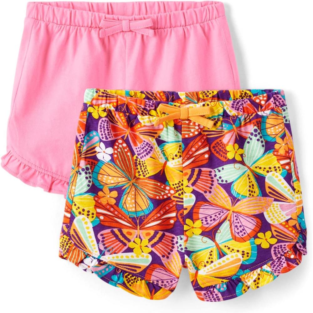 imageThe Childrens Place Baby Girls Pull On Everyday Shorts 3 PackPinkButterflies