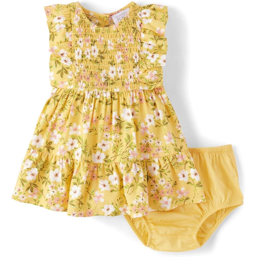 imageThe Childrens Place Baby Girls and Newborn Sleeveless Casual DressSunset Gold Floral