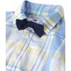 The Children’s Place Baby Boys’ And Newborn Button Down Shirt and Pants, 2 Piece Outfit(Blue Yellow Plaid Set)