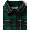 The Children’s Place Baby Boys’ And Newborn Button Down Shirt and Pants, 2 Piece Outfit(Green Plaid Set)