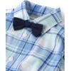 The Children’s Place Baby Boys’ And Newborn Button Down Shirt and Pants, 2 Piece Outfit(Mellow Aqua Set)