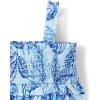 The Children’s Place Baby Girls’ and Newborn Casual Short Sleeve Dress with Diaper Cover(Blue Floral)