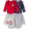 The Children’s Place Baby Boys’ And Newborn Long Sleeve Bodysuits, Multipacks(Firetruck 4-pack)