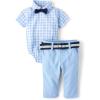 The Children’s Place Baby Boys’ And Newborn Short Sleeve Button Down Shirt and Shorts 2 Piece Outfit Set(Breeze Check)