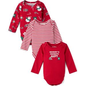 The Children’s Place Baby Boys’ And Newborn Long Sleeve Bodysuits, Multipacks(Christmas Gift 3-pack)