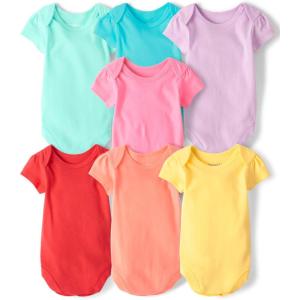 The Children’s Place Baby Boys’ And Newborn Short Sleeve Bodysuits, Multipacks(Pastel 7-pack)