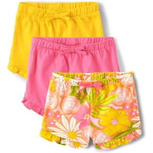 The Children’s Place baby-girls And Newborn Cotton Pull on Everyday Shorts(Yellow Floral 3-pack)
