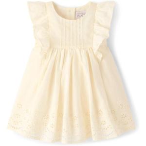 The Children’s Place,Baby-Girls,and Newborn Casual Short Sleeve Dress with Diaper CoverWhite Daisy Bunny,12 Months,18 Months(Fair Ivory)
