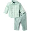 The Children’s Place Baby Boys’ And Newborn Long Sleeve Top and Pants,2-piece Outfit Set(Mint Plaid)