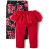 The Children’s Place Baby Girls’ and Newborn Knit Pull on Pants(Floral 2-pack)