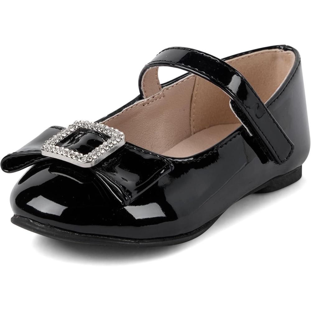 imageThe Childrens Place Girls Baby Girls and Toddler Closed Toe Ballet FlatsBlack