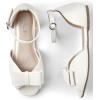 The Children’s Place Unisex-Child Open Toe Ballet Flats(White)