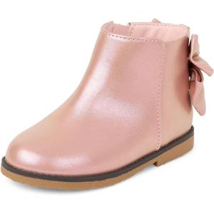 The Children’s Place Baby Girls’ And Toddler Ankle Boots(Pink Bow)