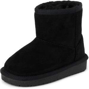 The Children’s Place Baby Girls’ Baby Girls and Toddler Classic Ankle Boots, Faux Fur Lined(Black)