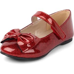 The Children’s Place Girls Baby Girls and Toddler Closed Toe Ballet Flats(Red)