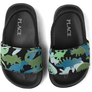 The Children’s Place Baby Boys’ Baby Boys and Toddler Everyday Slide Sandals With Backstrap(Dino Glow Camo)