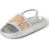 The Children’s Place Baby Girls’ And Toddler Everyday Slide Sandals With Backstrap(Silver Shaker Stars)
