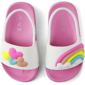 The Children’s Place Baby Girls’ And Toddler Everyday Slide Sandals With Backstrap(Rainbow Wave)