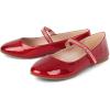 The Children’s Place Girls’ Girls Closed Toe Ballet Flats(Red)