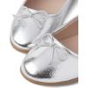 The Children’s Place Girls’ Girls Closed Toe Ballet Flats(Silver)