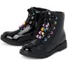 The Children’s Place Girls’ Girls Lace Up Combat Boots(Black Beaded)