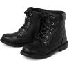 The Children’s Place Girls’ Girls Lace Up Combat Boots(Black Quilted)