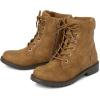 The Children’s Place Girls’ Girls Lace Up Combat Boots(Tan Quilted)