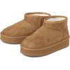The Children’s Place Girls’ Girls Mini Ankle Platform Boot, Faux-fur Lined(Tan)