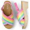 The Children’s Place Girls’ Girls’ Open Toe Low Heel Clog Sandals(Rainbow Multi)