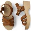 The Children’s Place Girls’ Girls’ Open Toe Low Heel Clog Sandals(Tan)