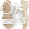The Children’s Place Girls’ Girls’ Open Toe Low Heel Clog Sandals(White Perforated)