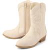 The Children’s Place Girls’ Girls’ Western Cowgirl Boot(Off-white)