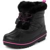 The Children’s Place Girls’ Faux Fur Trim Winter Snow Boots(Black Toggle)
