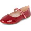 The Children’s Place Girls’ Girls Closed Toe Ballet Flats(Red)